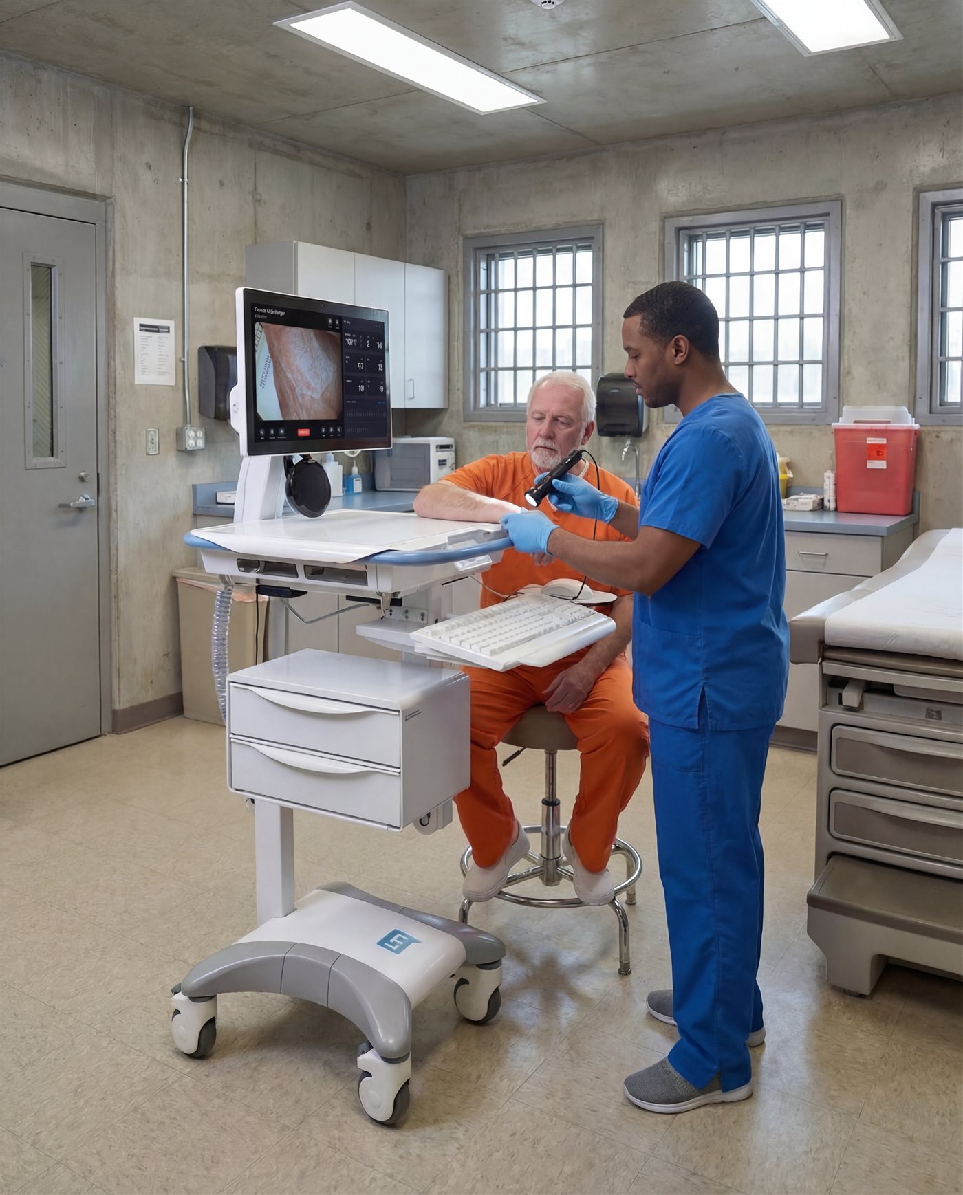 LTI Medical Cart used by a nurse with a patient